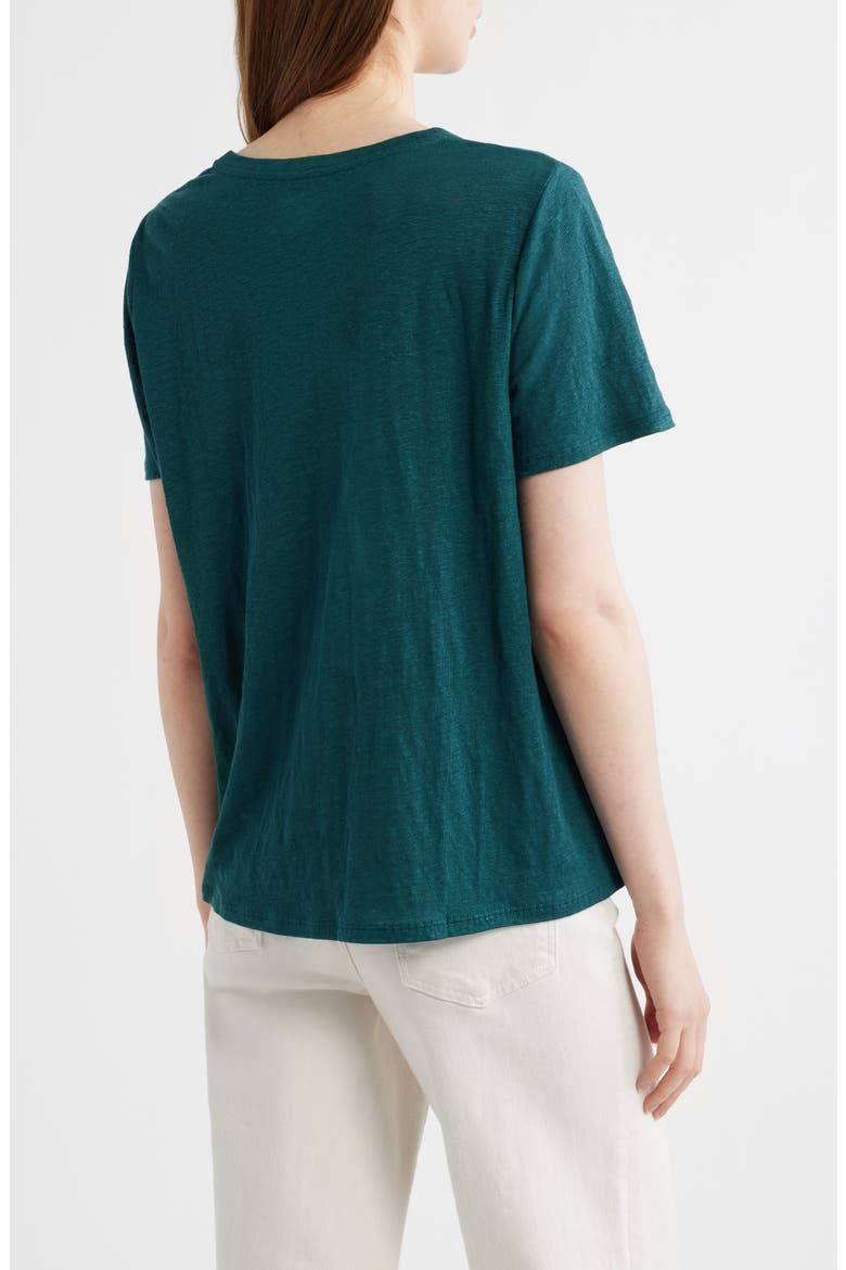 Organic Linen Crewneck T-Shirt, Alternate, color, KELP