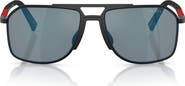 Prada Linea Rossa 56mm Pilot Sunglasses