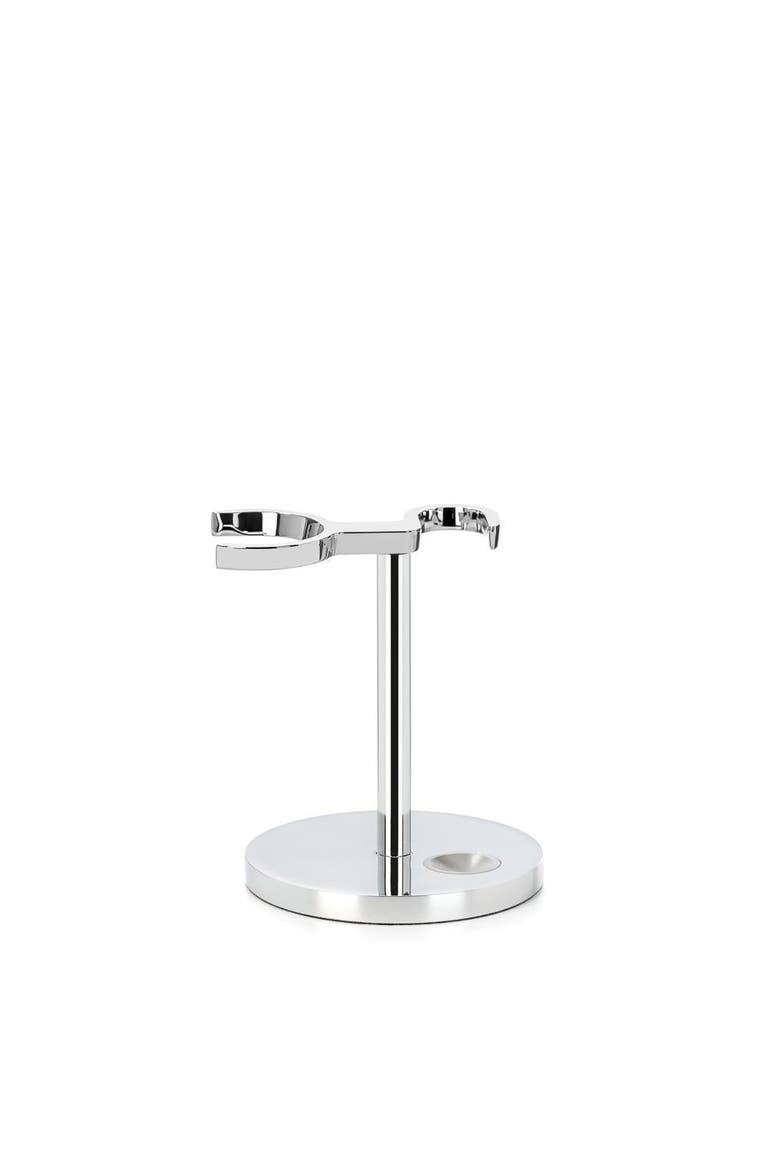 Universal Razor & Shaving Brush Stand, Main, color, Chrome