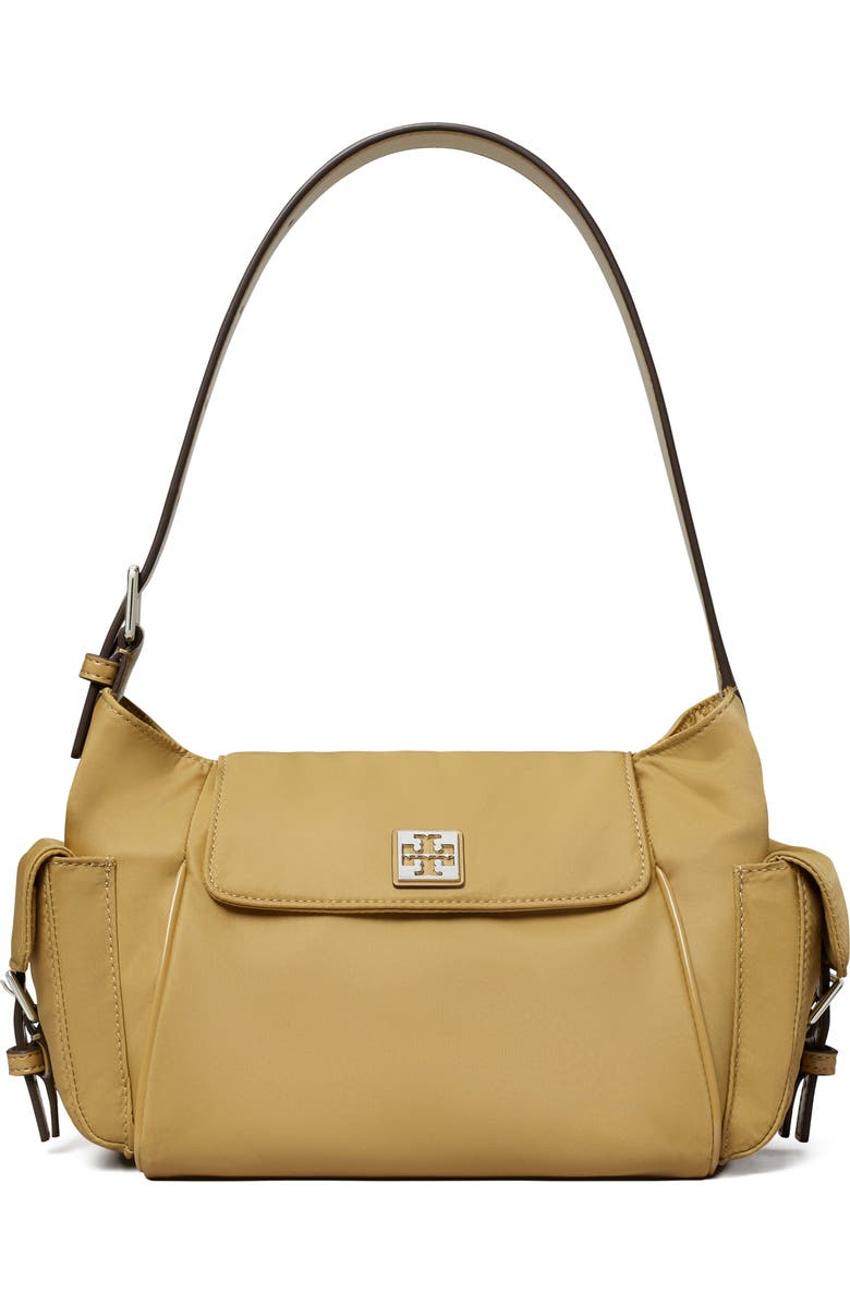 Tory Burch Virginia Pocket Nylon Shoulder Bag, Main, color, Wheat