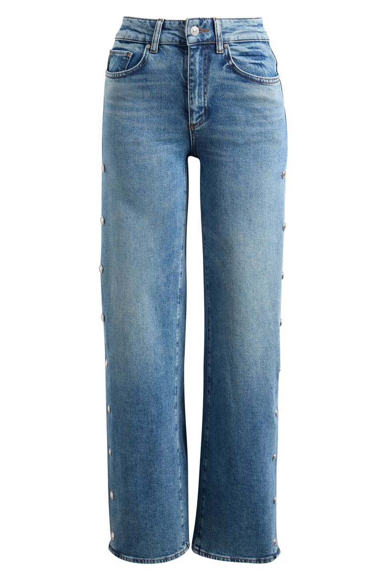 Sasha High Waist Side Seam Embellished Snap Jeans, Alternate, color, CRUISING