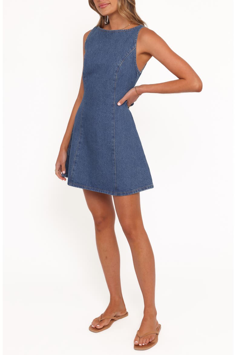 Katina Denim Fit & Flare Minidress, Alternate, color, DENIM