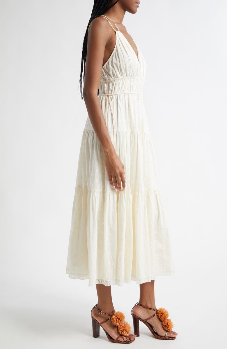 Freya Circle Jacquard Tiered Cotton Dress