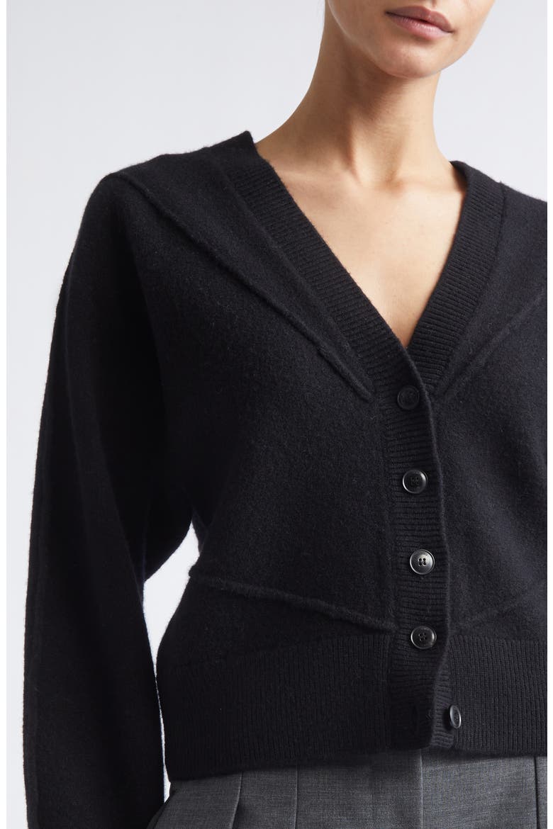 Sculptural Wool Cardigan, Alternate, color, CHARCOAL