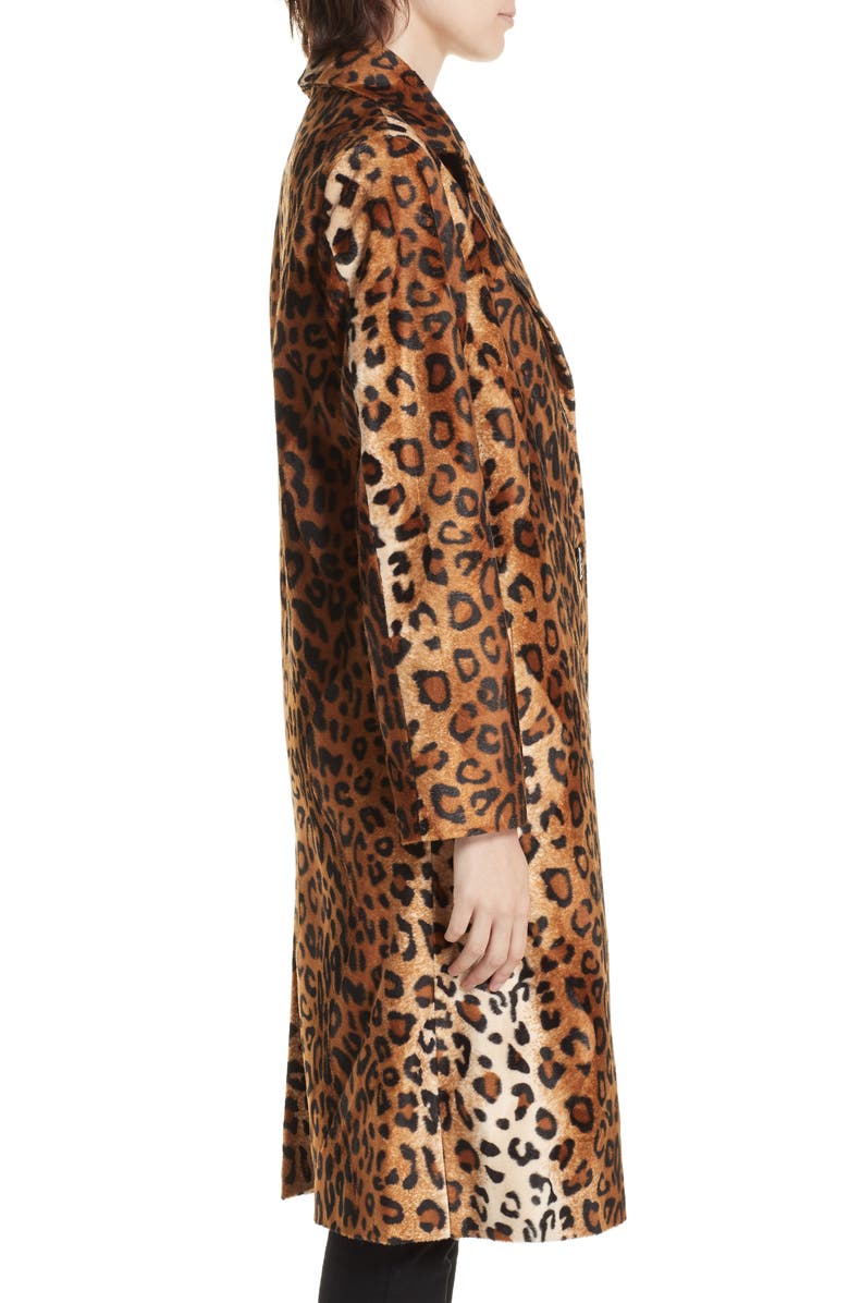 Helene Berman Faux Leopard Fur Coat, Alternate, color,