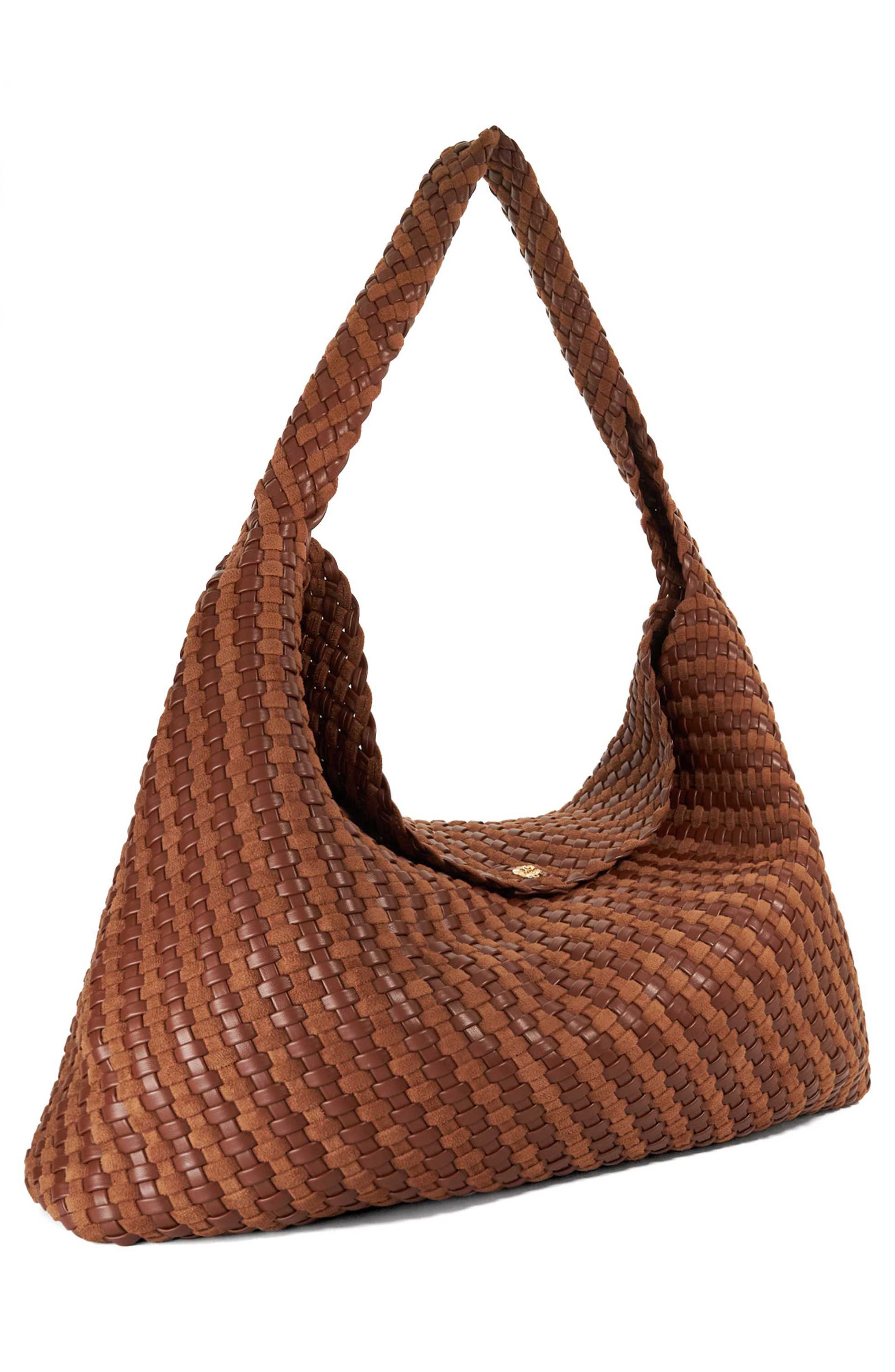 Dune London Deliberate Extra Large Woven Shoulder Bag, Alternate, color, Tan
