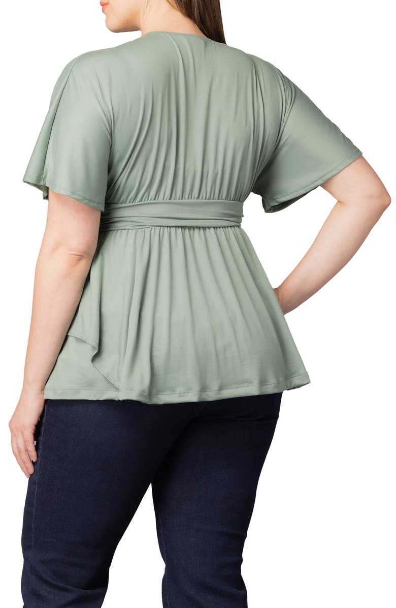 Kiyonna Promenade Top, Alternate, color, Sage