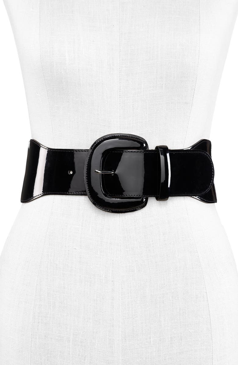 Lauren Ralph Lauren Lauren by Ralph Lauren Patent Stretch Belt, Main, color,