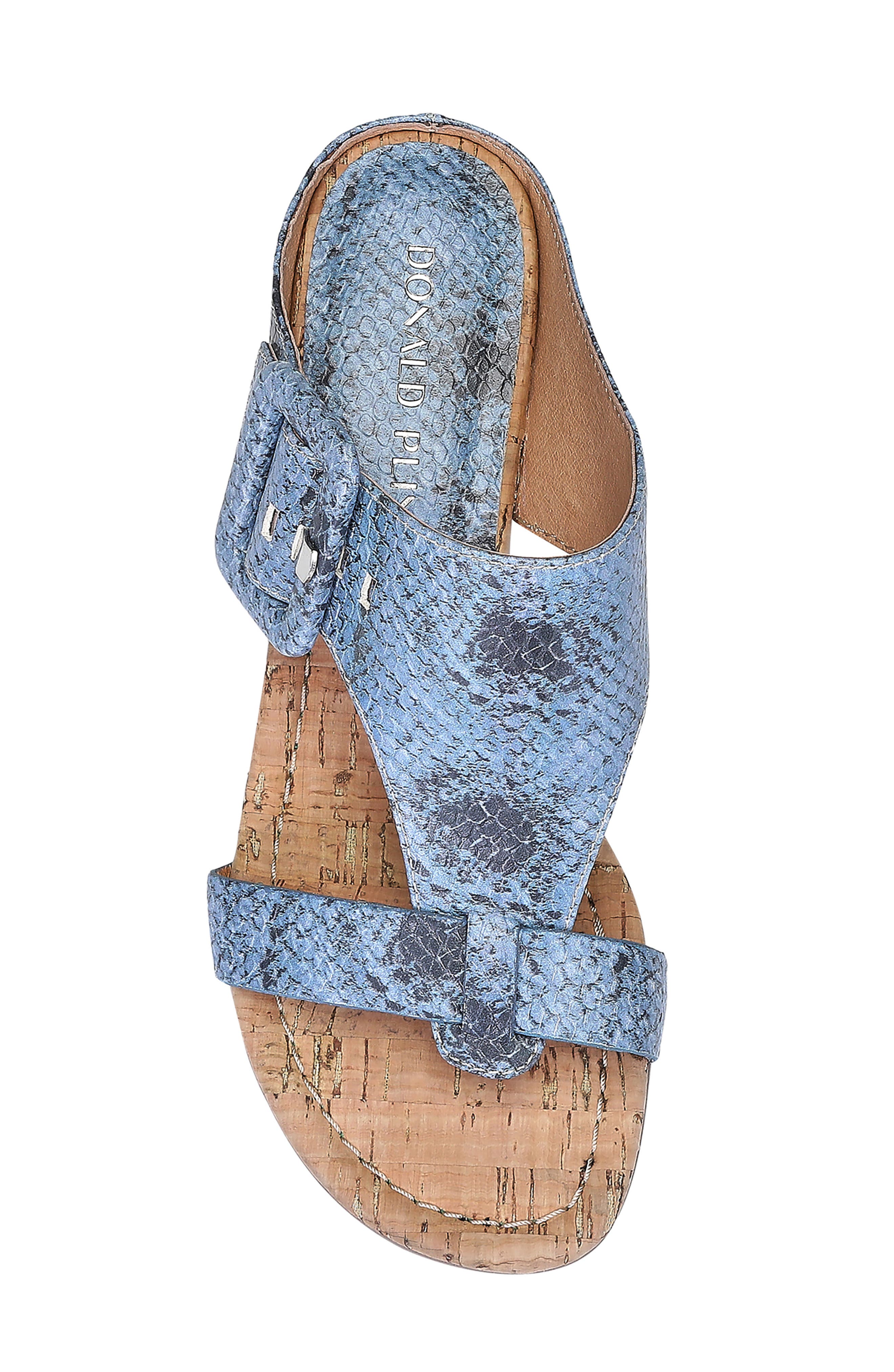 Ofelia Snakeskin Print Wedge Slide Sandal, Alternate, color, DENIM PRINT LEATHER
