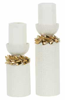 VIVIAN LUNE HOME Set of 2 Ceramic Candleholders