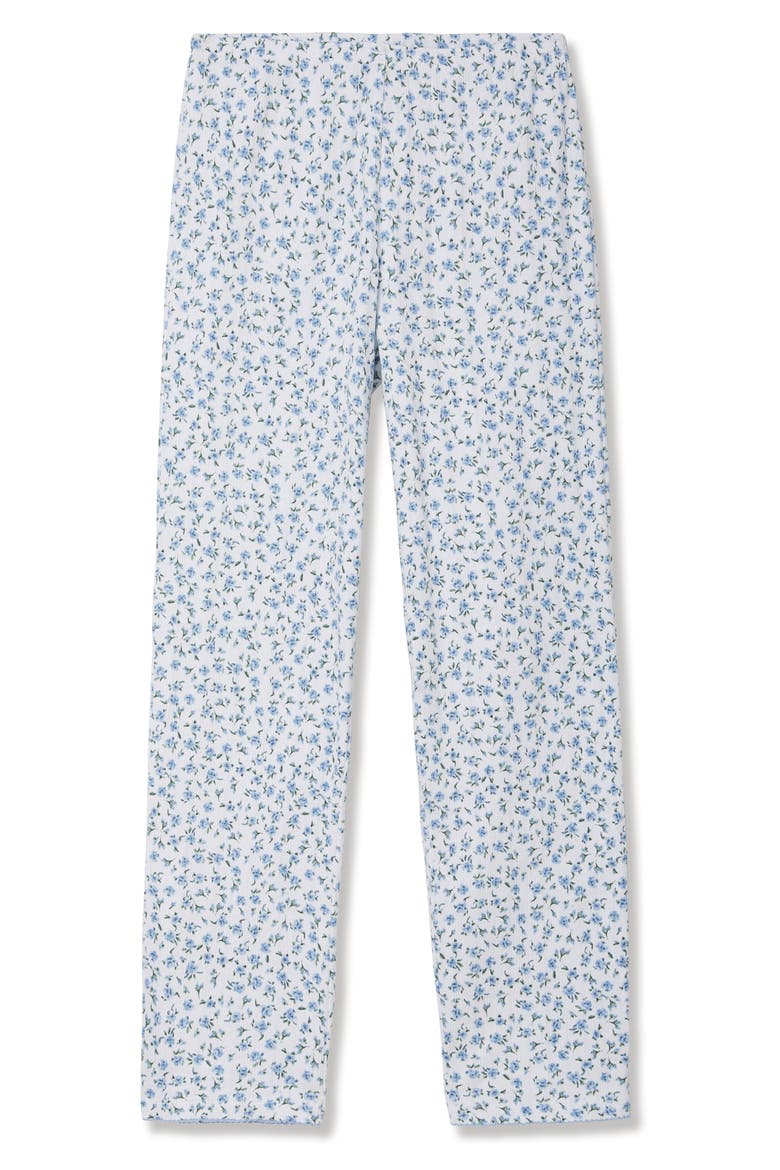 Pima Cotton Pointelle Pants, Alternate, color, BLUE