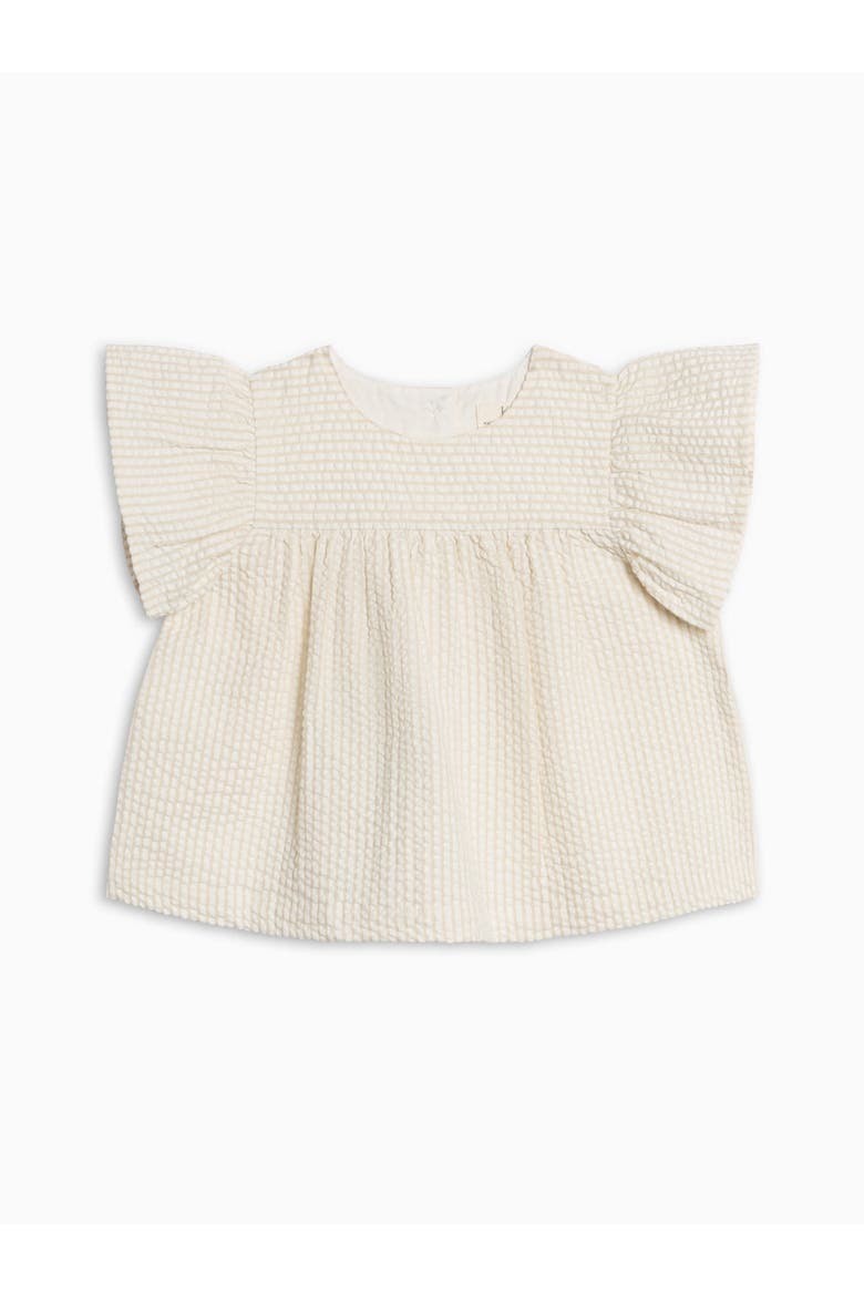 Organic Viv Seesucker Ruffle Top, Main, color, Dune Stripe