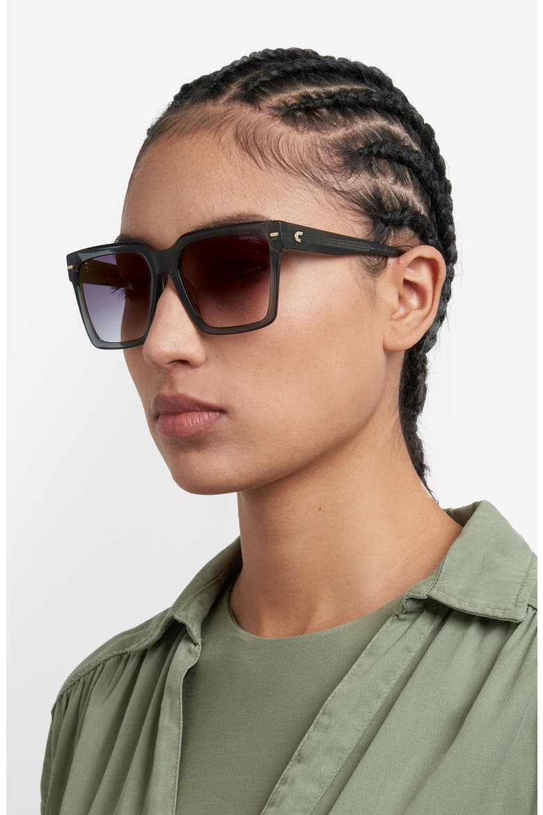 56mm Gradient Square Sunglasses, Alternate, color, GREY/ GREY