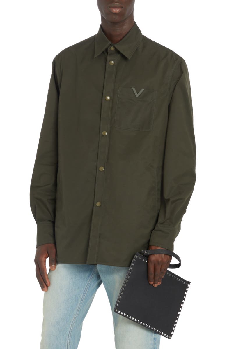 Valentino Garavani Rockstud Grainy Leather Pouch, Alternate, color, 