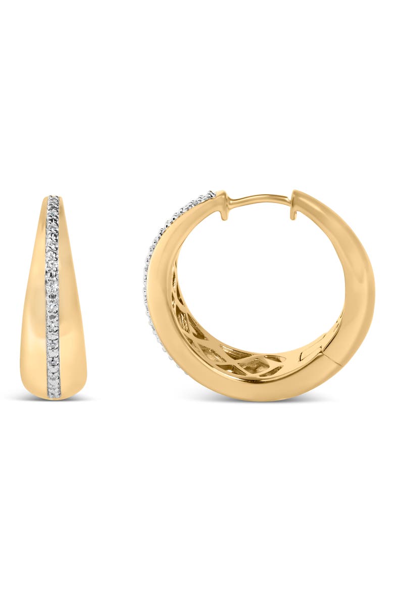 Gold Vermeil Diamond Accent Bold Hoop Earring, Alternate, color, Silver