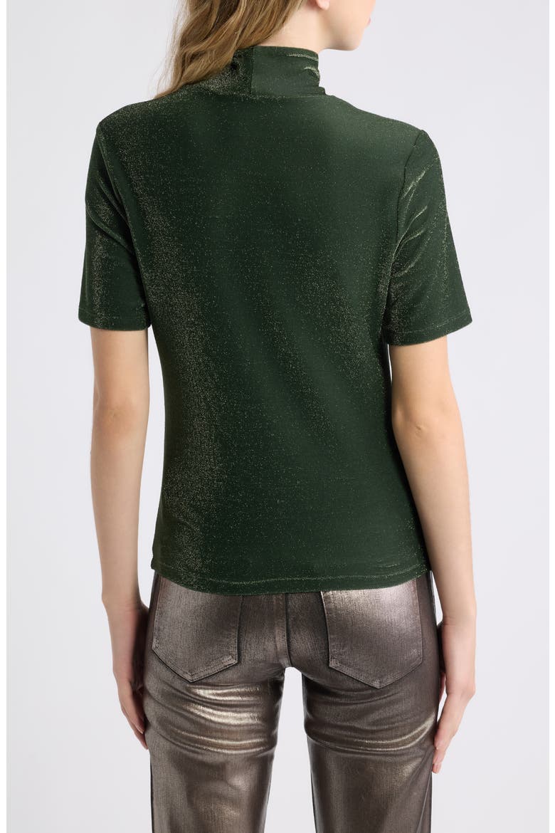 The Luster Mock Neck Short Sleeve Top, Alternate, color, FOREST NIGHT