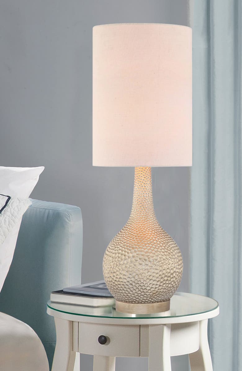 JAlexander Lighting 'Champagne Silver' Hammered Metal Table Lamp, Alternate, color,