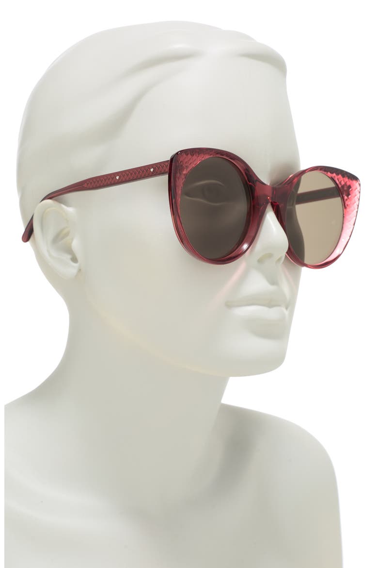 54mm Cat Eye Sunglasses, Alternate, color, BURGUNDY BURGUNDY BROWN/ BRW