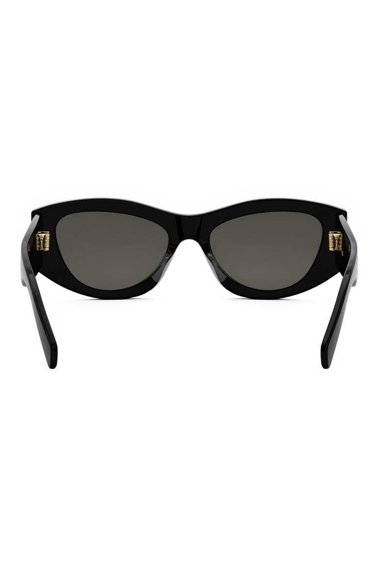 Triomphe 55mm Rectangular Sunglasses, Alternate, color, SHINY BLACK / SMOKE