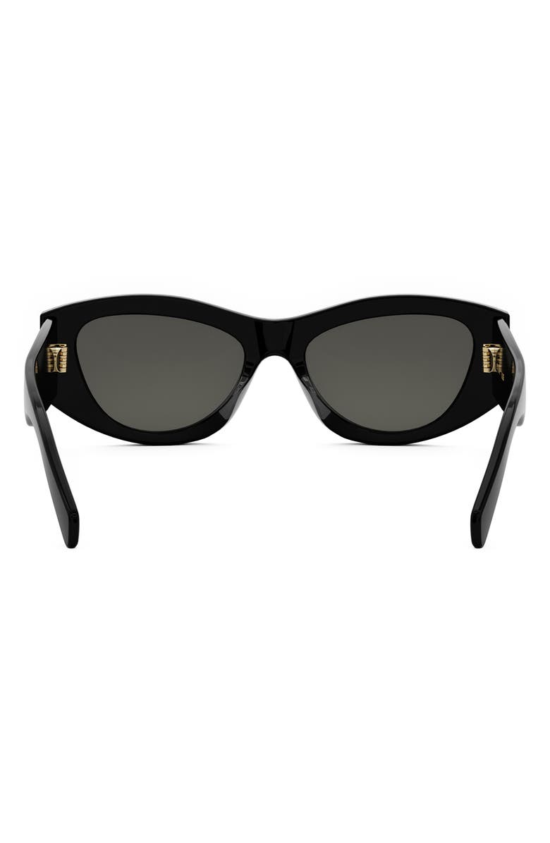 CELINE Triomphe 55mm Rectangular Sunglasses, Alternate, color, Shiny Black / Smoke