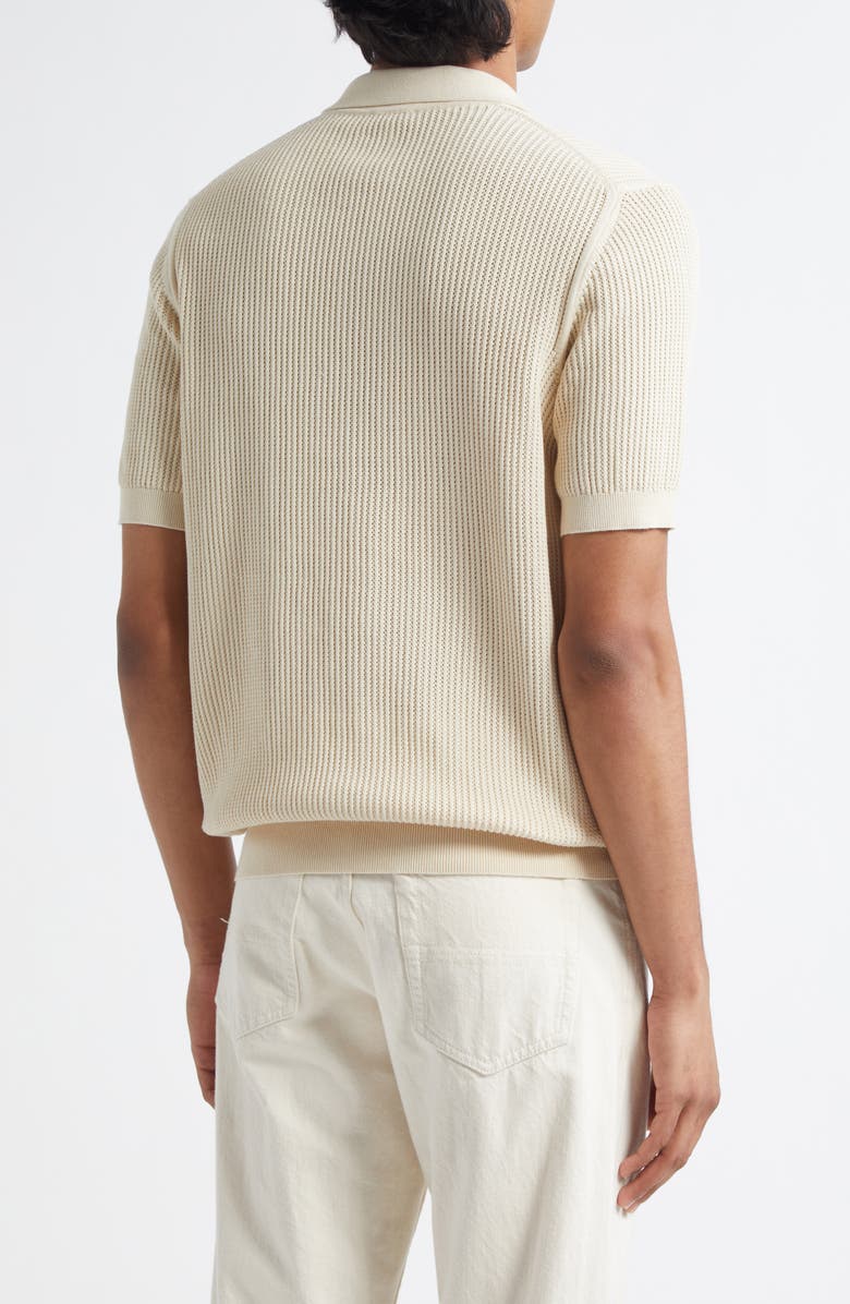 Sunspel Mesh Stitch Polo Sweater, Alternate, color,