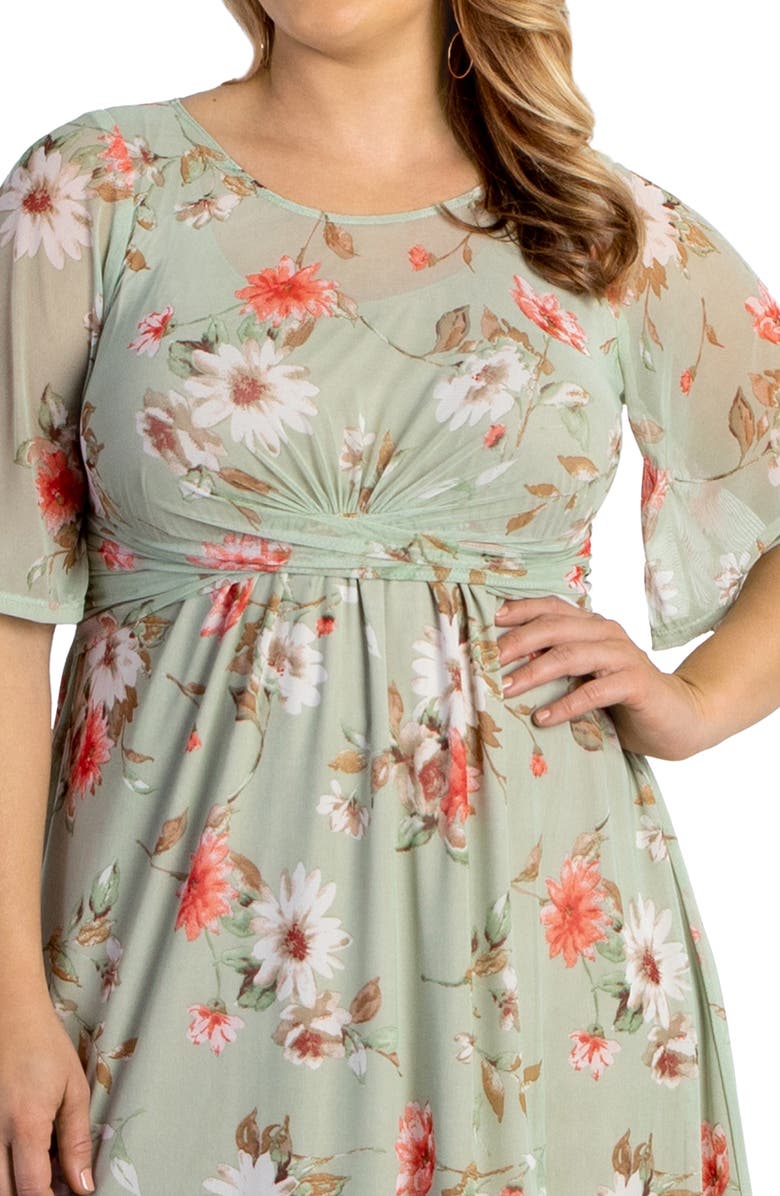 Kiyonna Katarina Floral Party Dress, Alternate, color, 