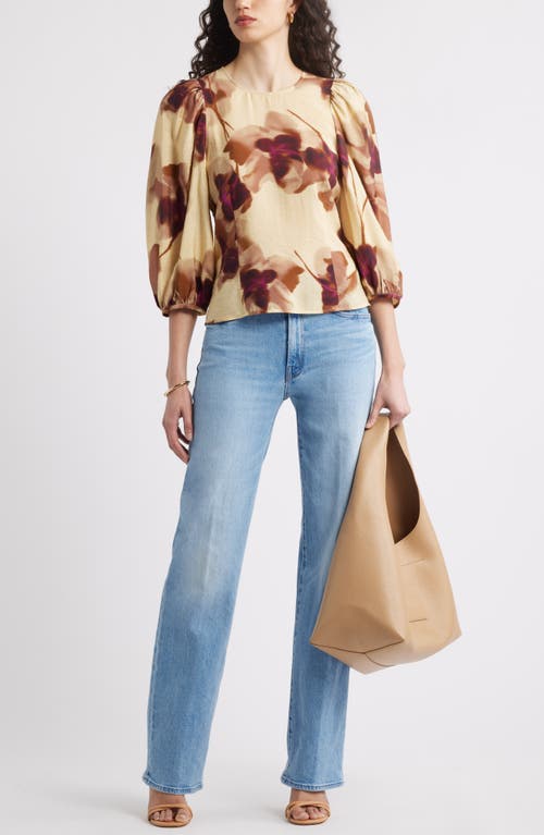 NORDSTROM NORDSTROM PRINT BLOUSON SLEEVE TOP