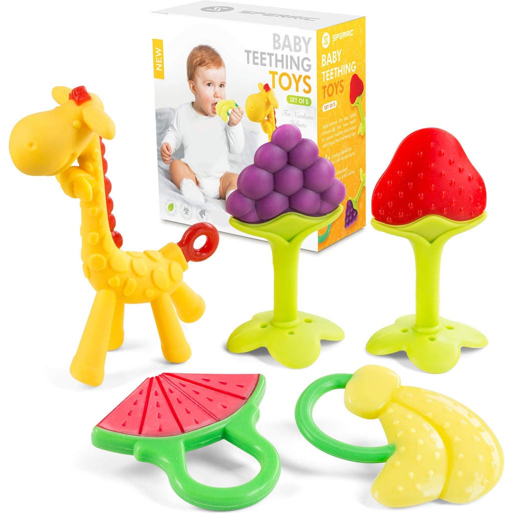 Sperric Silicone Baby Teethers Freezer Safe Gift Set, 5-Piece in Multicolor at Nordstrom