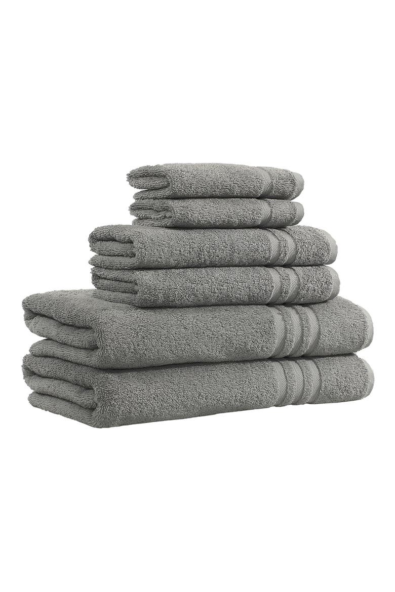 6-Piece Assorted Towel Set, Main, color, DARK GREY