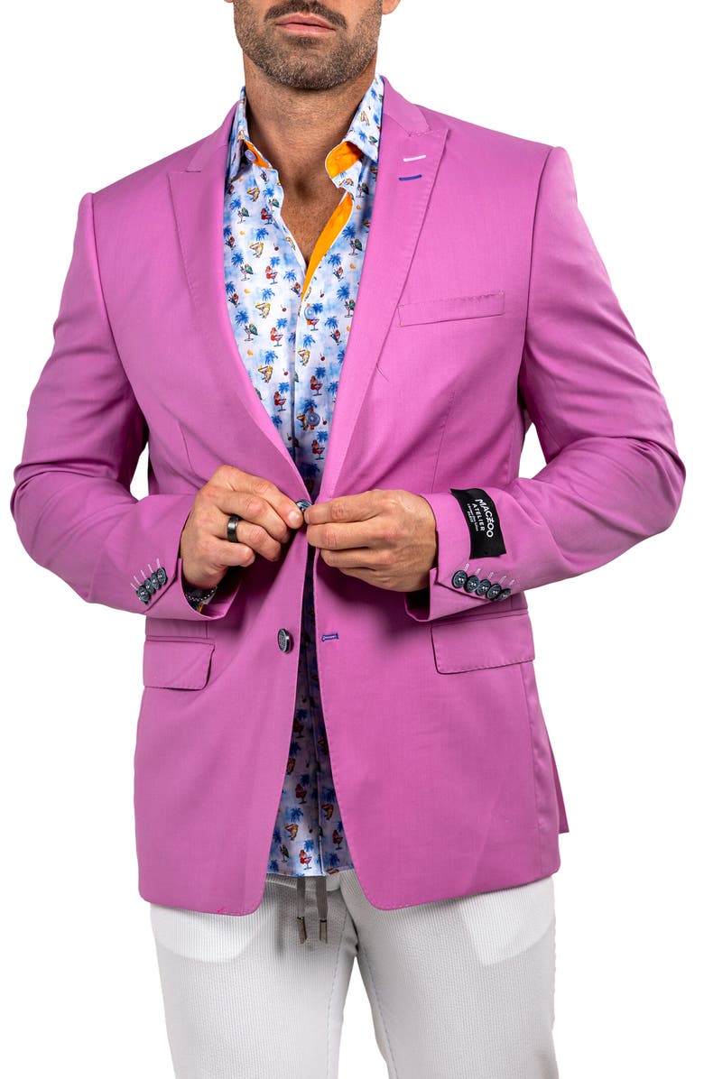 Maceoo Descartes Marthyr028 Purple Virgin Wool Peak Lapel Blazer, Alternate, color, Purple
