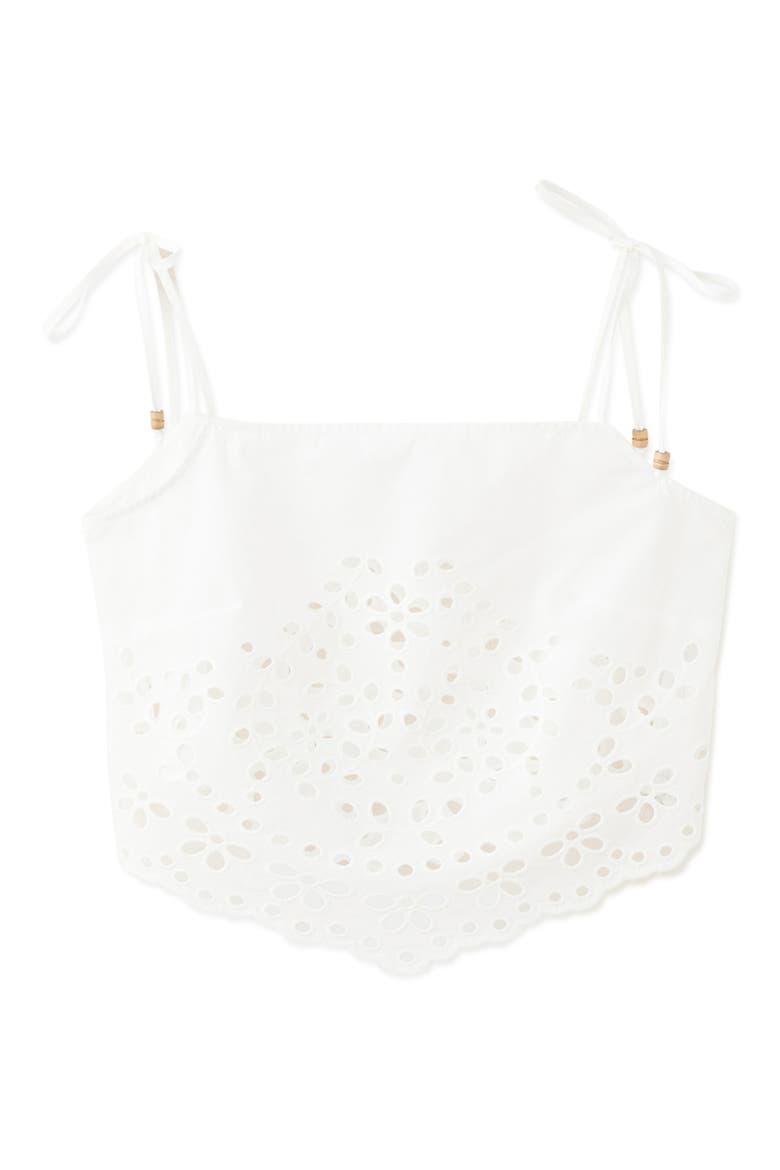 Embroidered Eyelet Crop Top, Alternate, color, OFF WHITE