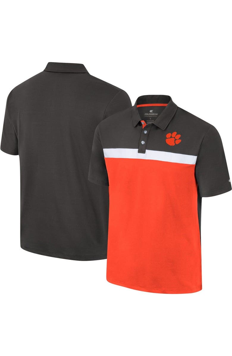 COLOSSEUM Men's Colosseum Charcoal Clemson Tigers Two Yutes Polo, Main, color, 