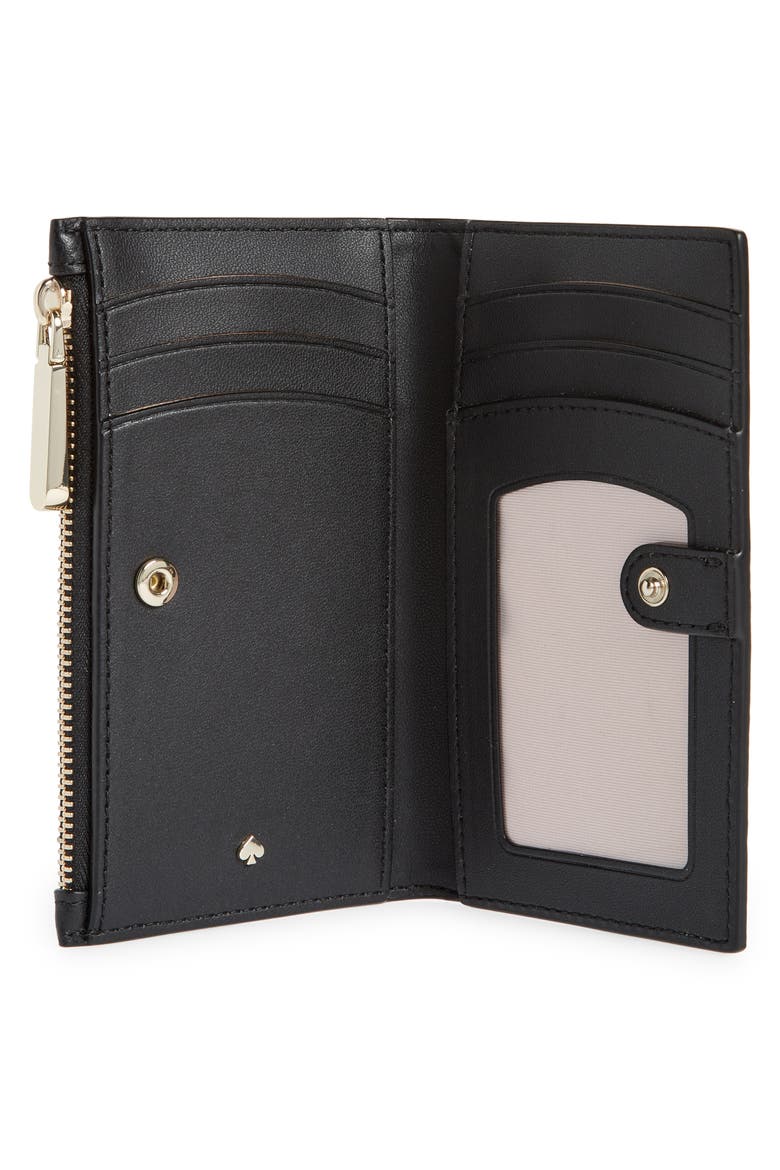 bradley pebbled leather wallet, Alternate, color, BLACK