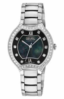 GEVRIL Lugano Diamond Bracelet Watch, 35mm