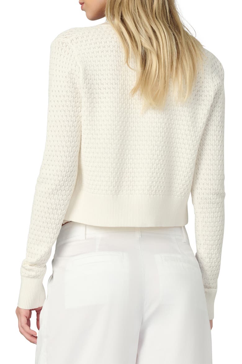 The Pointelle Dani Cardigan, Alternate, color, MILK