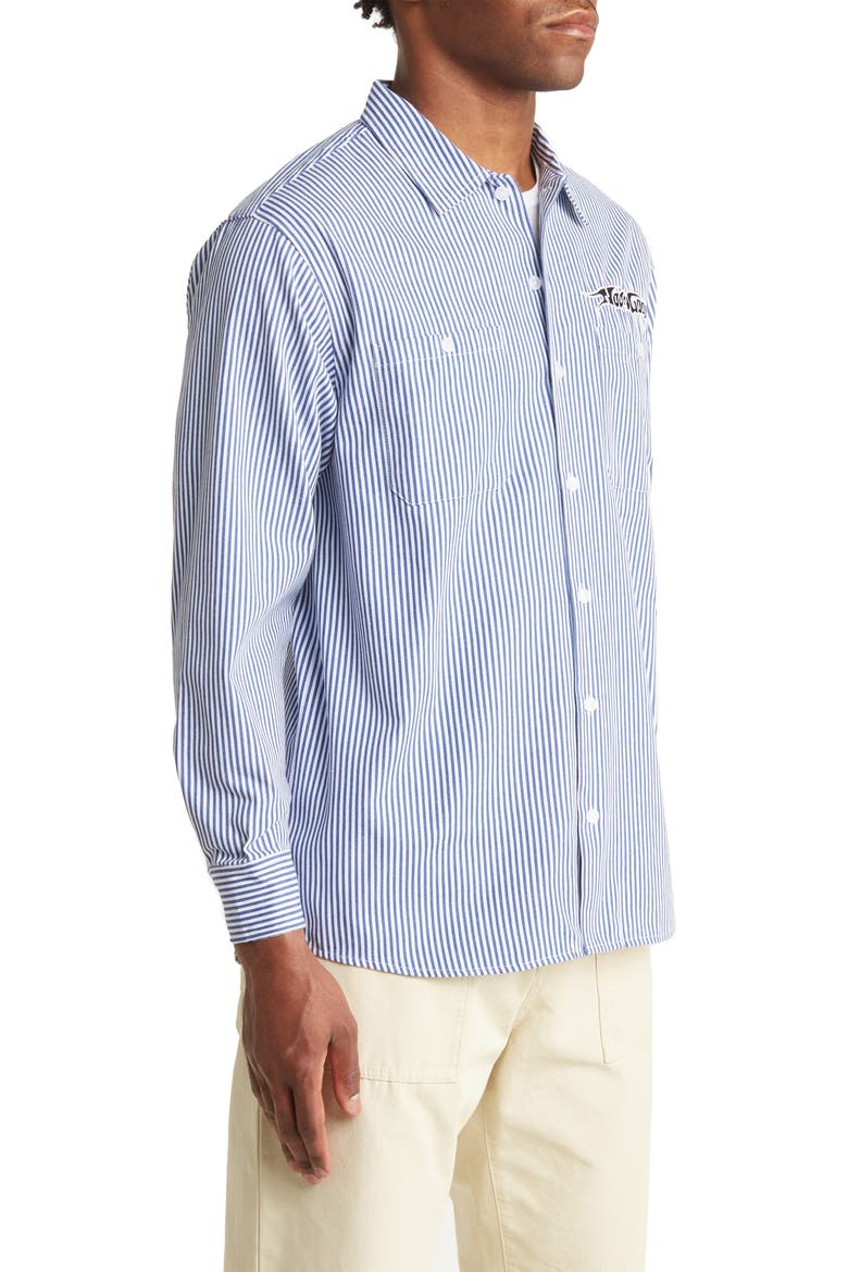 Oversize Work Shirt, Alternate, color, BLUE/ BLACK/ WHITE