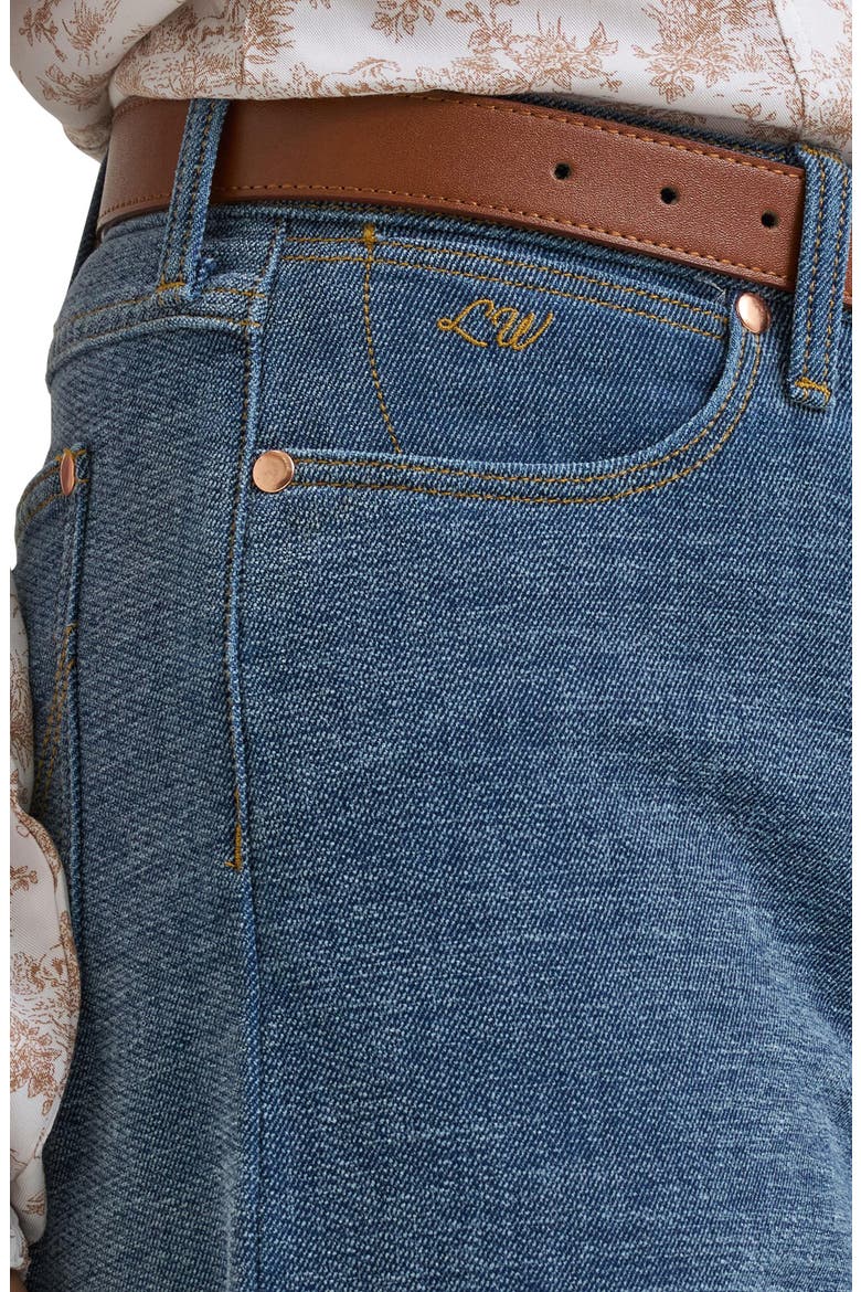 Western High Waist Wide Leg Jeans, Alternate, color, INDIGO CHENILLE