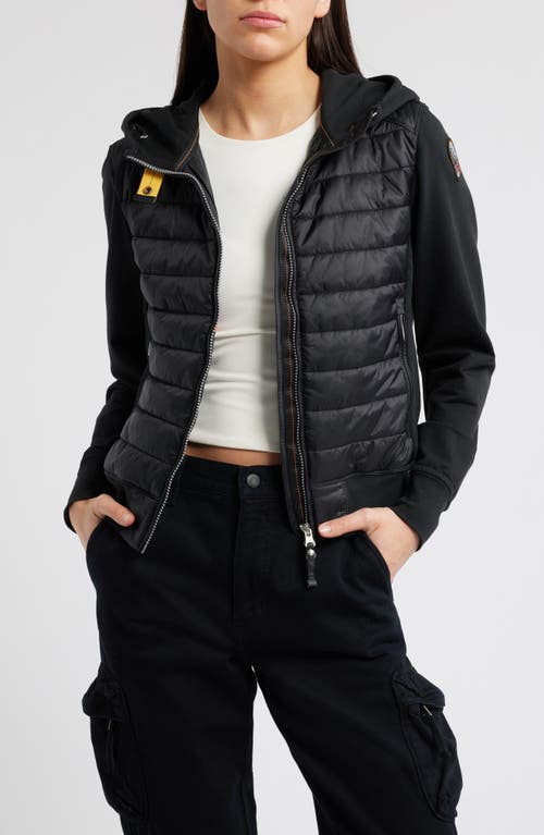 Shop Parajumpers Caelie Water Repellent Mixed Media Quilted Jacket In Black