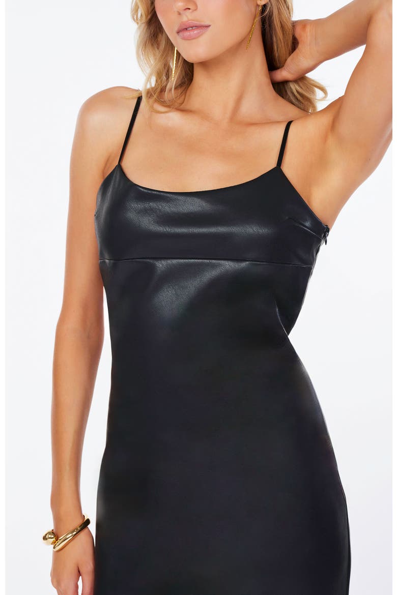 Tyler Faux Leather Dress, Alternate, color, Black