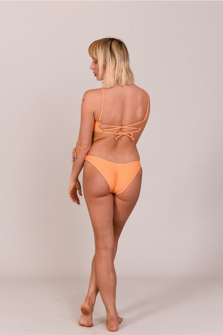 Tangerine Squeeze Brazilian Bikini Bottoms, Alternate, color, orange geometric print