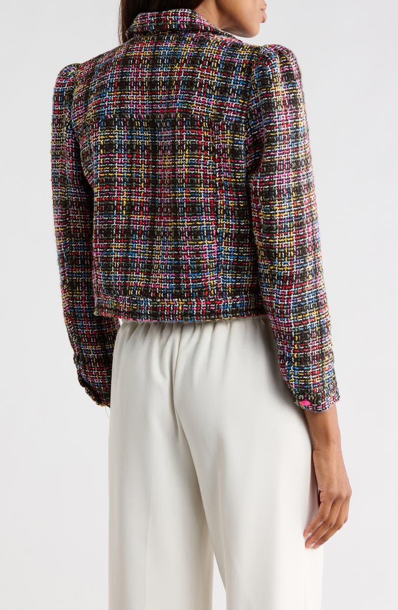 L'AGENCE Kasey Tweed Jacket, Alternate, color, Black Multi Colorful Tweed