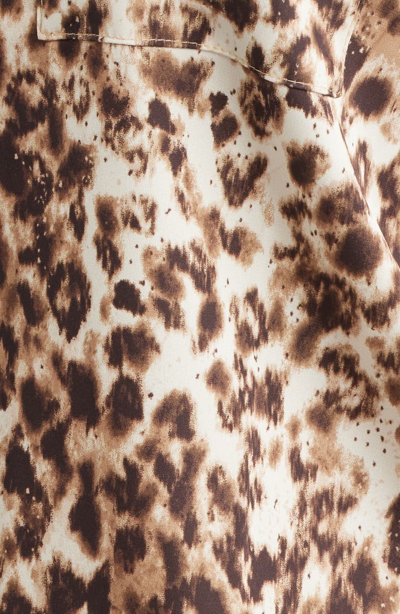 Open Edit Boxy Everyday Satin Pajamas, Alternate, color, Tan Mixed Animal