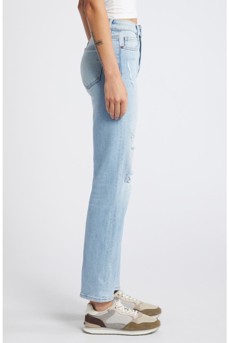 Ripped Straight Leg Jeans, Alternate, color, LIGHT WASH