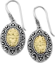 SAMUEL B. Bali Sterling Silver & 18K Gold Oval Drop Earrings