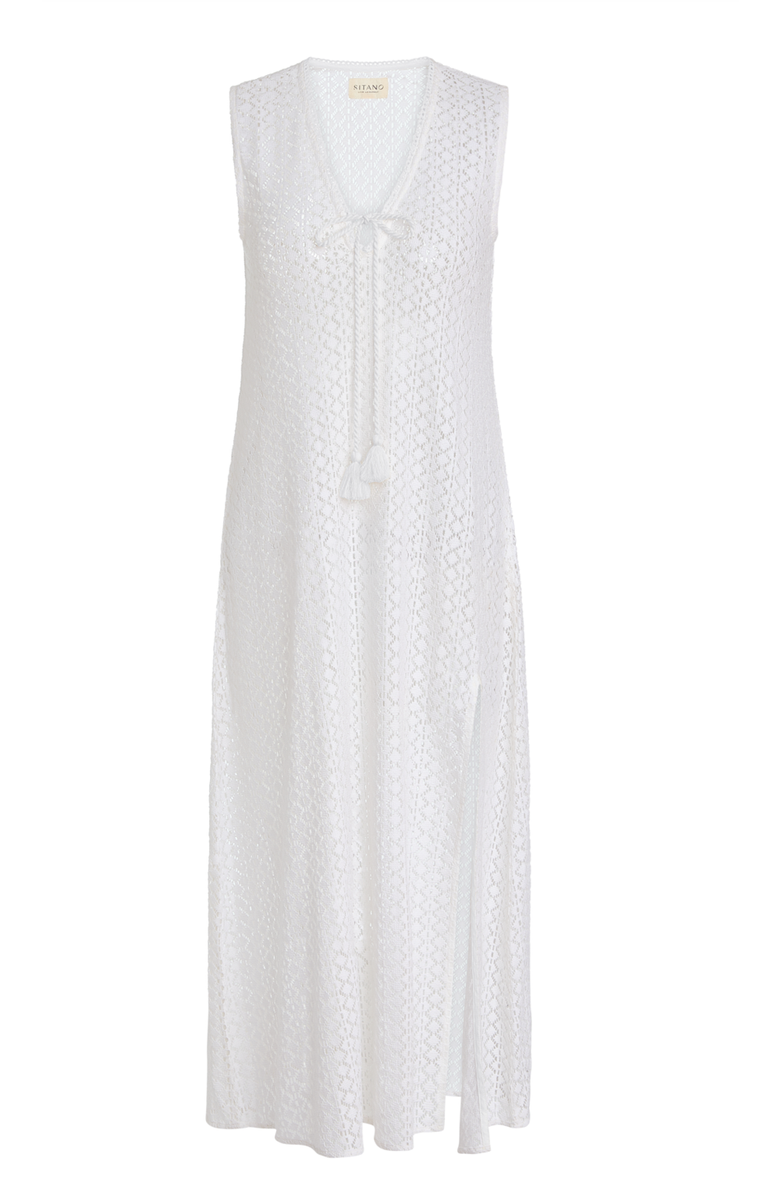 SITANO Sorrento Crochet Cover-up, Alternate, color, White