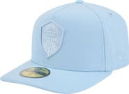 New Era Men's New Era Light Blue Seattle Sounders FC Color Pack A-Frame 59FIFTY Fitted Hat