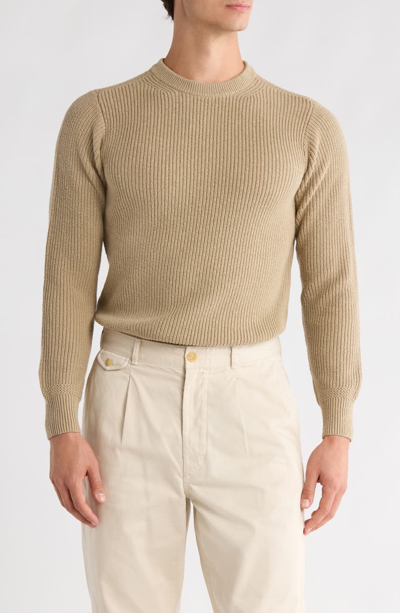 BUCK MASON Seafarer Cotton Ribbed Sweater, Main, color, Tundra
