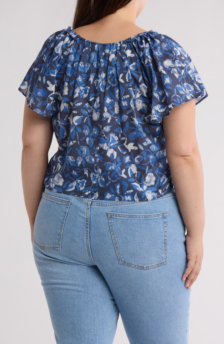 Joie Katya Floral Cotton Top, Alternate, color, Navy Blazer Multi