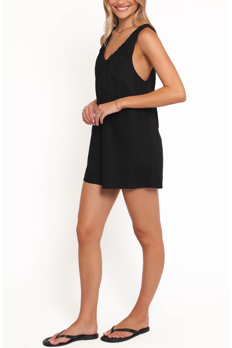 Archer Cotton & Linen Romper, Alternate, color, BLACK