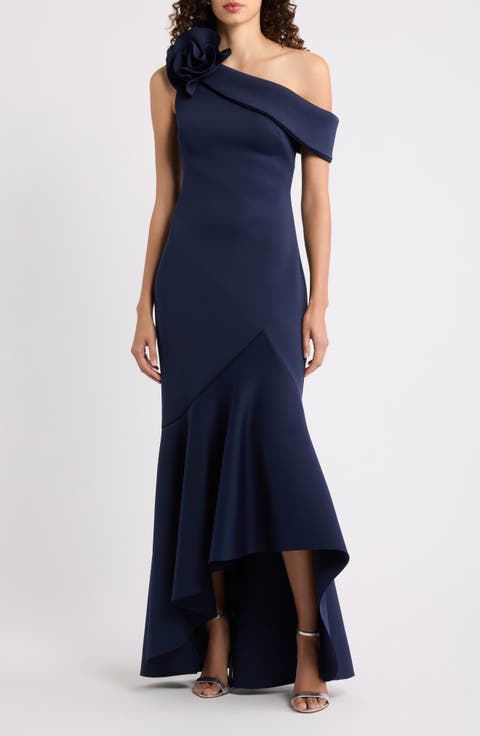 Ruffle One-Shoulder Gown